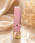 Ceinture en cuir rose bonbon